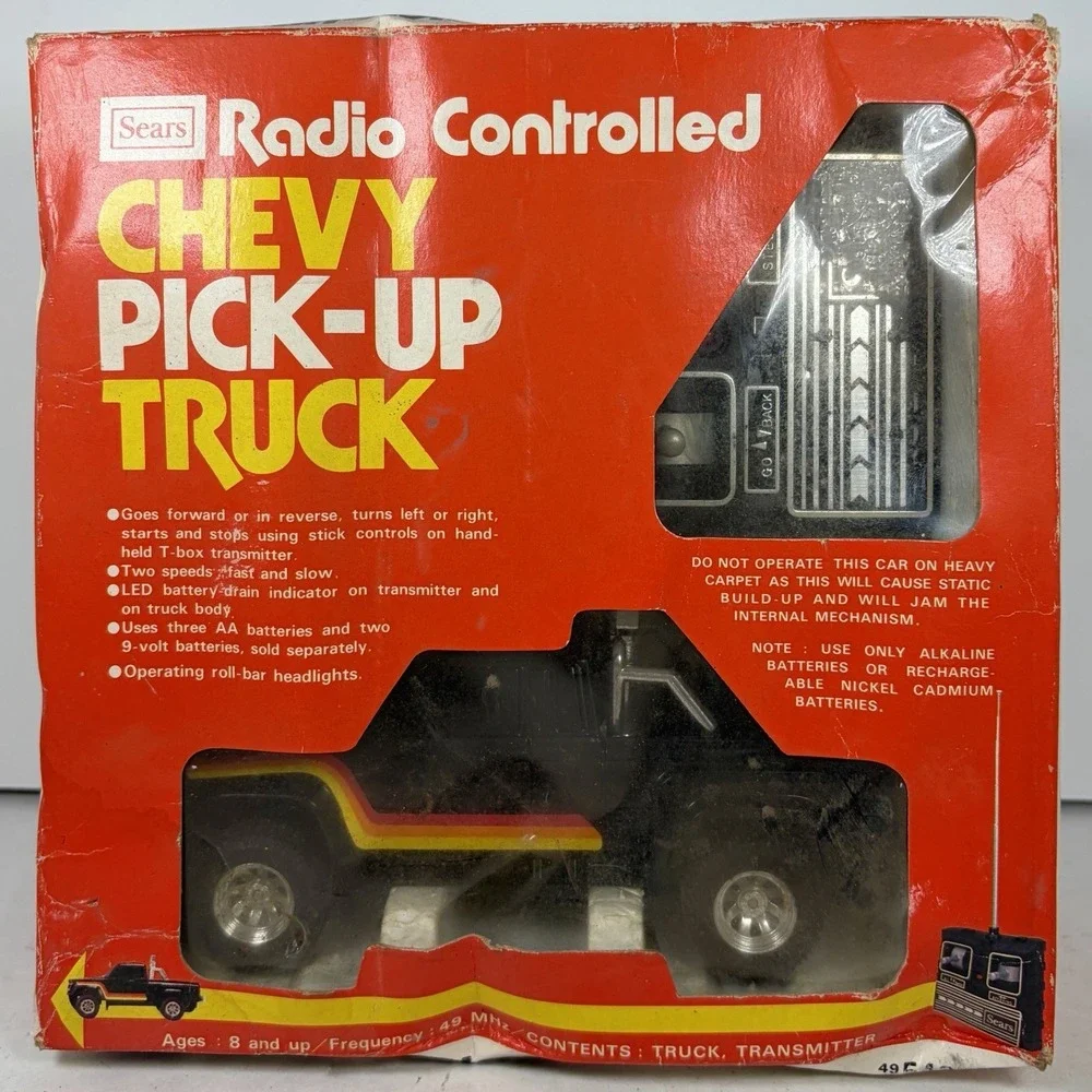 1981 Sears Radio Controlled CHEVY Pick-Up Truck In Box -‎ FOR REPAIR